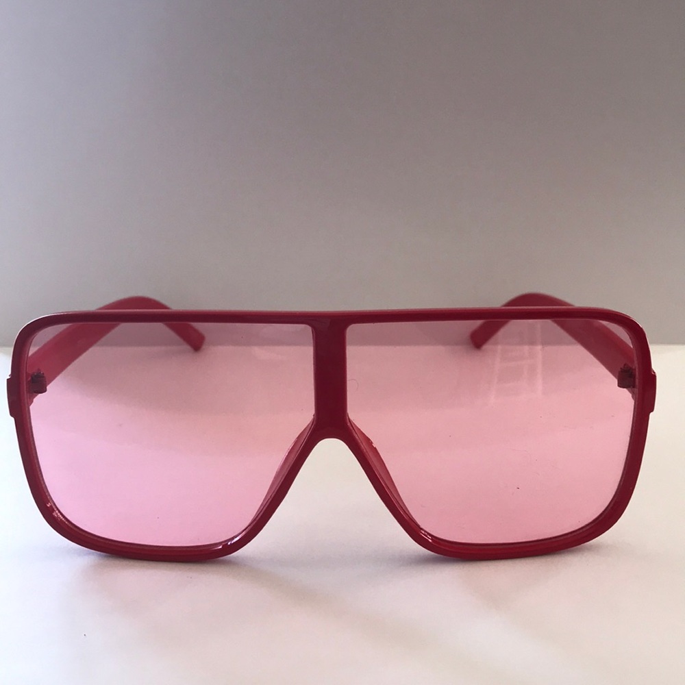 Oversized Bold Red Sunglasses.